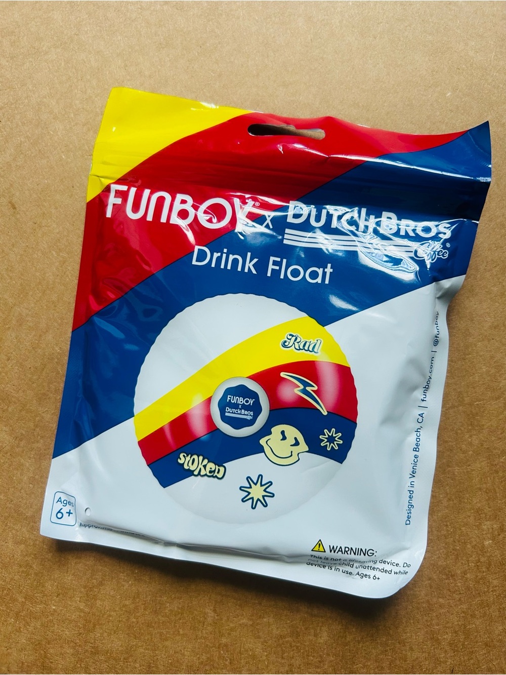 Dutch Bros fun boy drink pool float